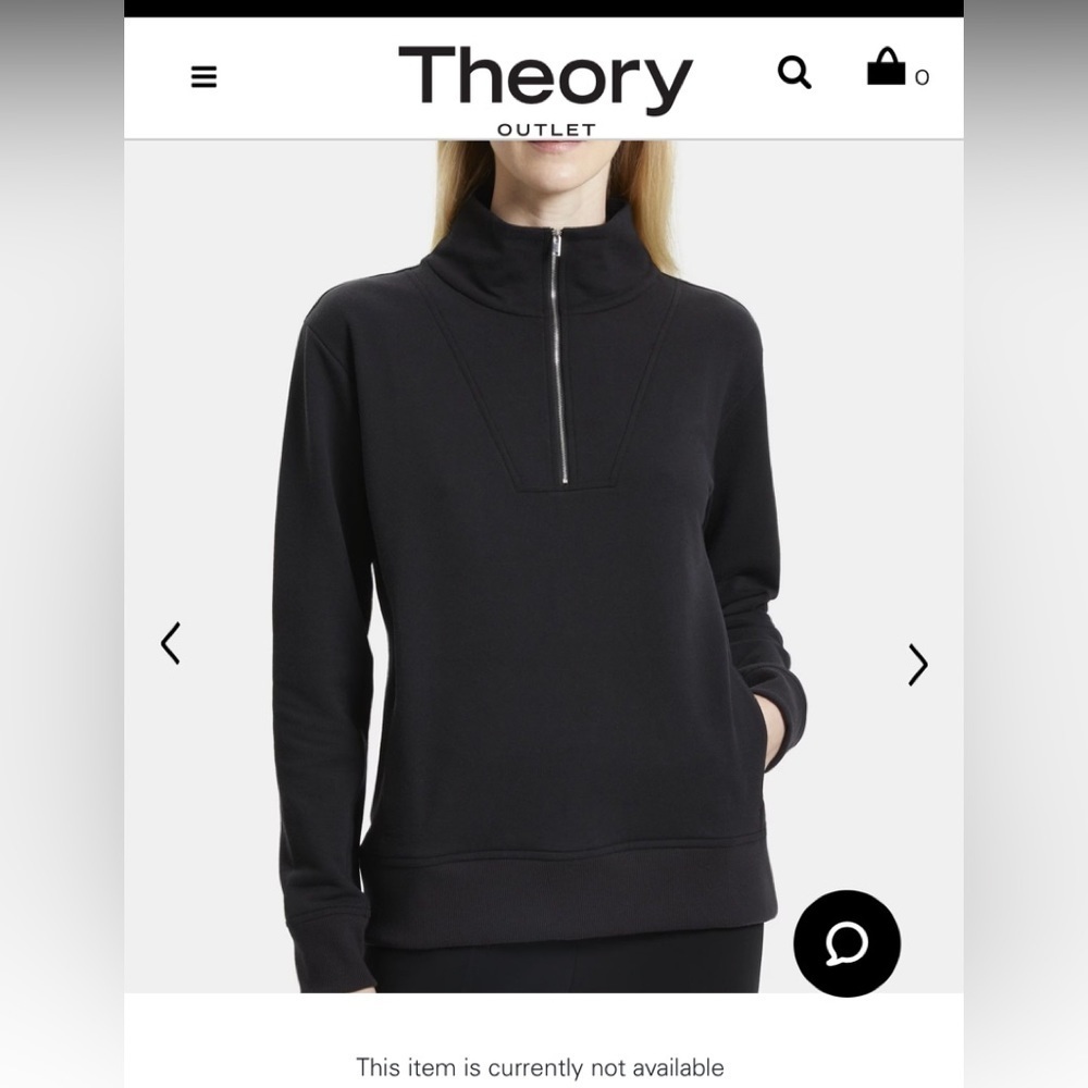 Theory Half-Zip Sweatshirt in Cloud Fleece
Comparable Value: $225.00 size P